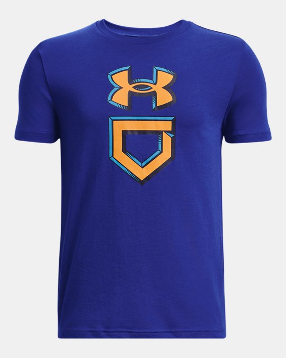 Boys' UA Baseball Logo Short Sleeve, Blue, pdpMainDesktop image number 0